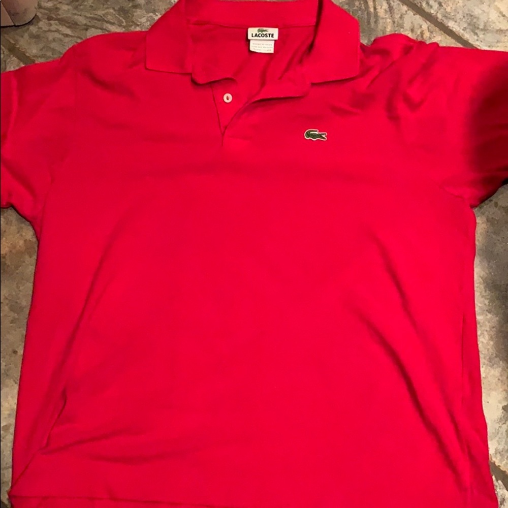 Red Lacoste polo shirt